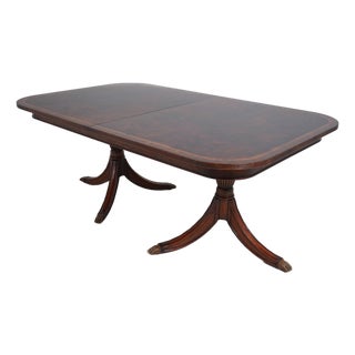 Jonathan Charles Regency Crotch Mahogany Dining Table For Sale