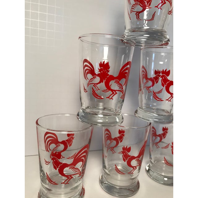 Vintage Libbey Red Rooster Juice Glasses Set of 6 Chairish