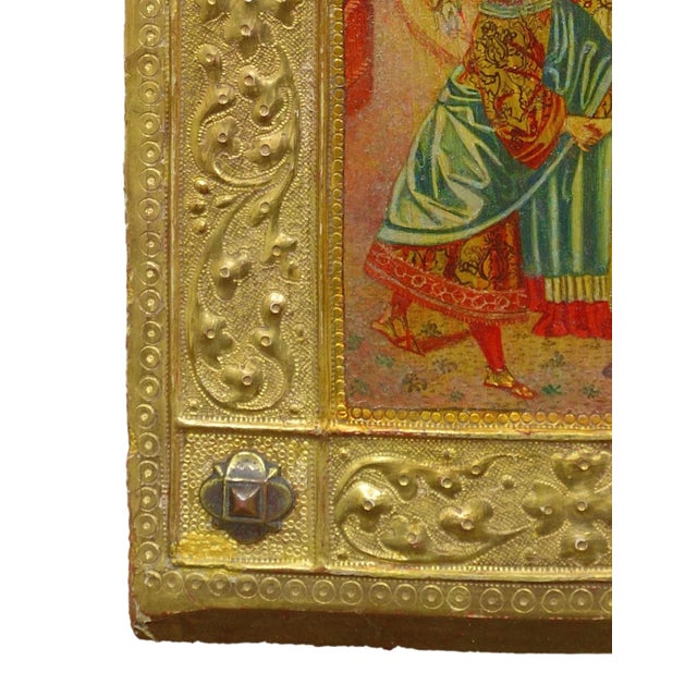 Wood Icilio Federico Joni, Painted Gesso, Gilt and Wood Tavolette Book Cover Binding, 1890s, Oil & Cedar & Gesso For Sale - Image 7 of 18
