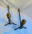 Late 19th Century Antique Edwardian Turned Brass Andirons Cast Iron Stands For Sale - Image 5 of 7