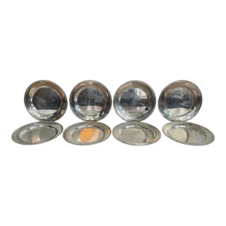 Late 20th Century Danish Silverplate Charger Dishes From Hejl Denmark- Set of 8 For Sale