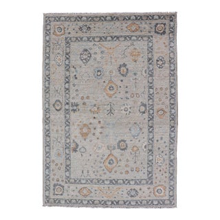 Oushak Rug by Keivan Woven Arts, Hand-Knotted Wool, Afghan, 3'11 X 6'0 For Sale