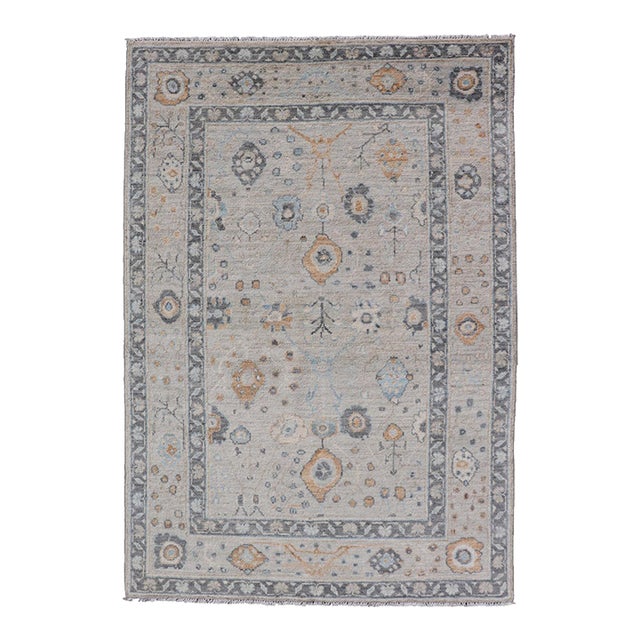 Oushak Rug by Keivan Woven Arts, Hand-Knotted Wool, Afghan, 3'11 X 6'0 For Sale