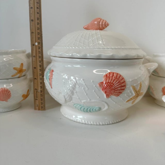 1990s 1991 Himark Sea Catch Seashore Serving Set Tureen Japan- 10 Pieces For Sale - Image 5 of 9