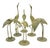 Gold Brass Cranes, 1960s, Set of 6 For Sale - Image 8 of 9