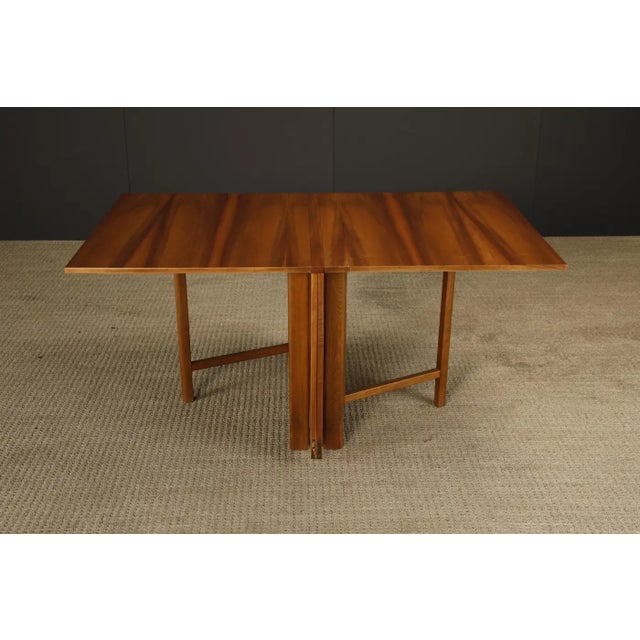 Brown Attributed to Bruno Mathsson Attributed 'Maria' Drop-Leaf Folding Table in Walnut, Sweden, C 1950s For Sale - Image 8 of 18
