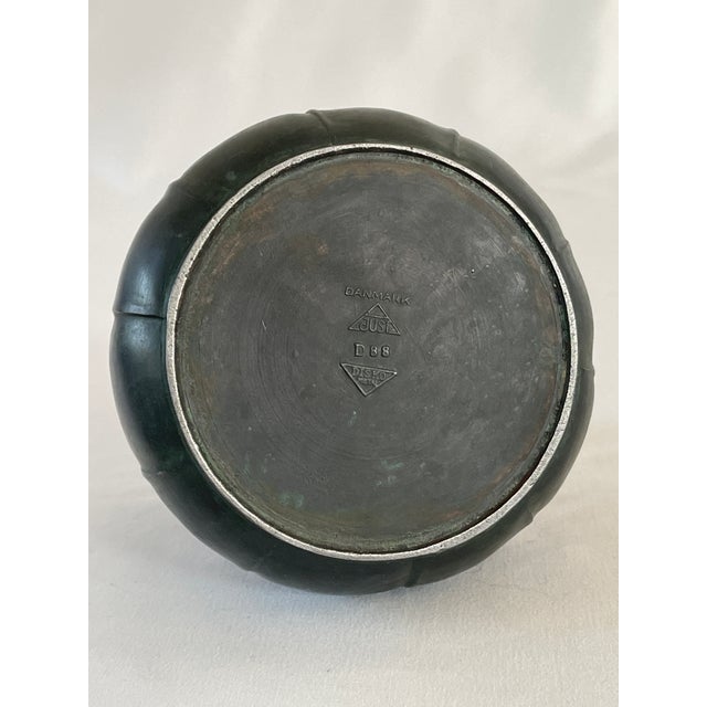 1930s Just Andersen Danish Art Deco Patinated Disko Metal Vase Sculpture For Sale - Image 5 of 5