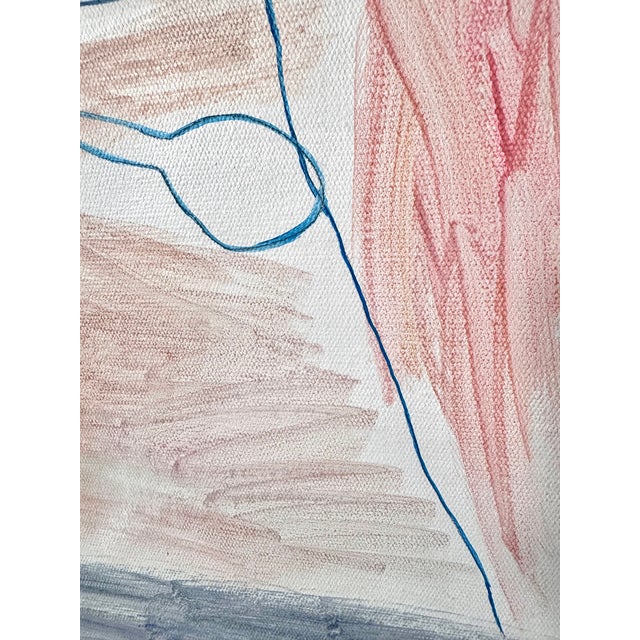 Abstract Acrylic Painting Pastel Modern Wall Art, Minimalist Abstract Canvas, Neutral Interior Art, Contemporary Home Decor For Sale - Image 4 of 5