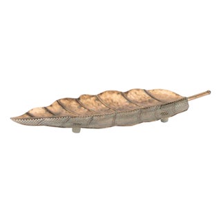 Distressed Metal Leaf Tray (Set of 2) For Sale