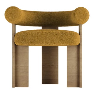 Collector Modern Cassette Chair in Bouclé Mustard by Alter Ego For Sale