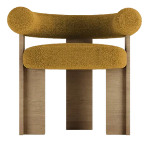 Collector Modern Cassette Chair in Bouclé Mustard by Alter Ego