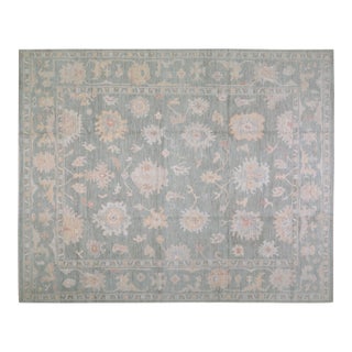 Turkish Oushak Hand Knotted Wool Rug, 12'1"x15'1" For Sale