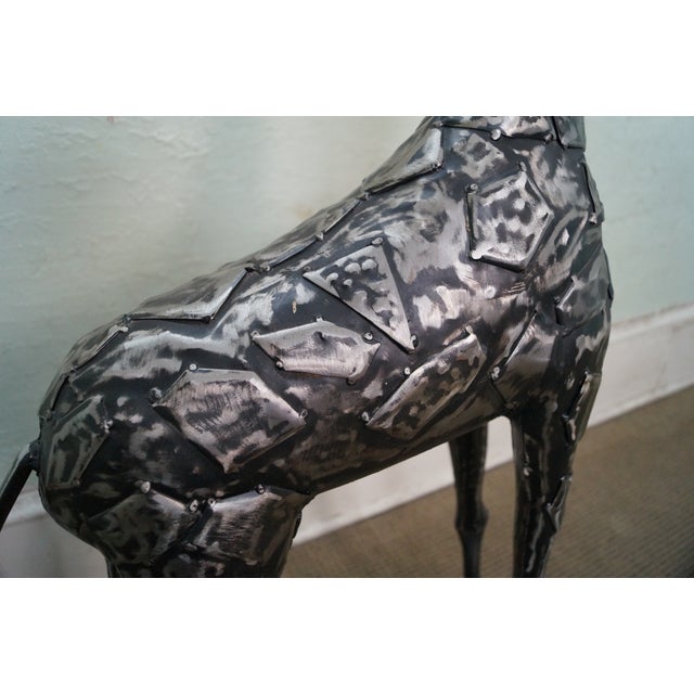Steel Patchwork Standing Giraffe Statue Sculpture | Chairish