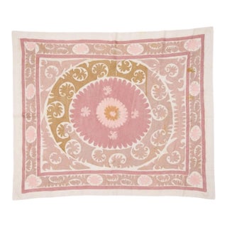 Decorative Neutral Tan Suzani Tribal Textile For Sale
