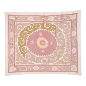 Decorative Neutral Tan Suzani Tribal Textile
