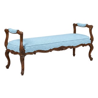 French Louis XV Style Fruitwood & Faux Tortoise Bench Meyer Gunther Martini For Sale