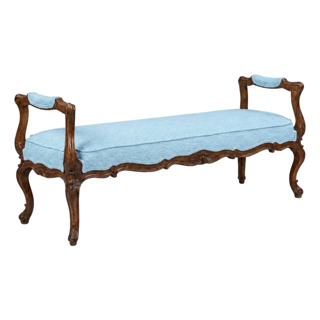 French Louis XV Style Fruitwood & Faux Tortoise Bench Meyer Gunther Martini For Sale