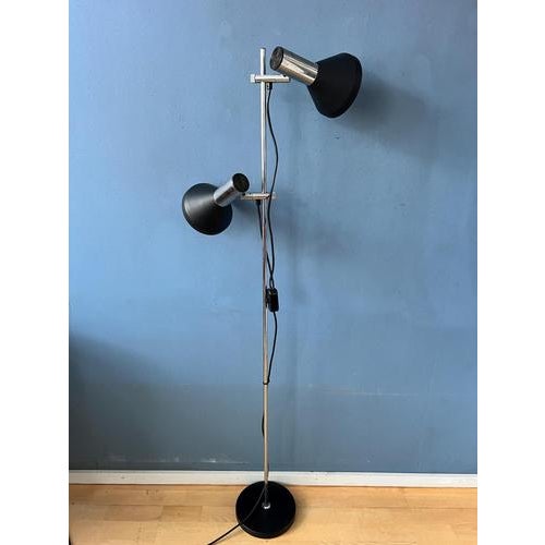 Black Vintage Black Floor Lamp with Two Aluminum Spots For Sale - Image 8 of 13