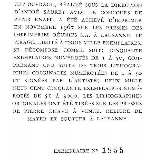 "Gallibert" 1967 Favre, Jean-Daniel & Mouraille, Jean (Inscribed) For Sale - Image 4 of 12