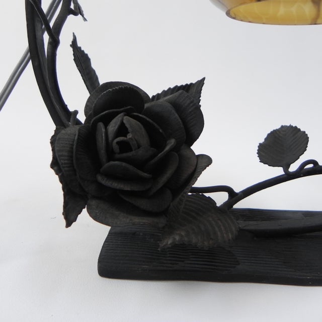 Art Deco Glass Ball and Steel Base Table Lamp For Sale - Image 13 of 15