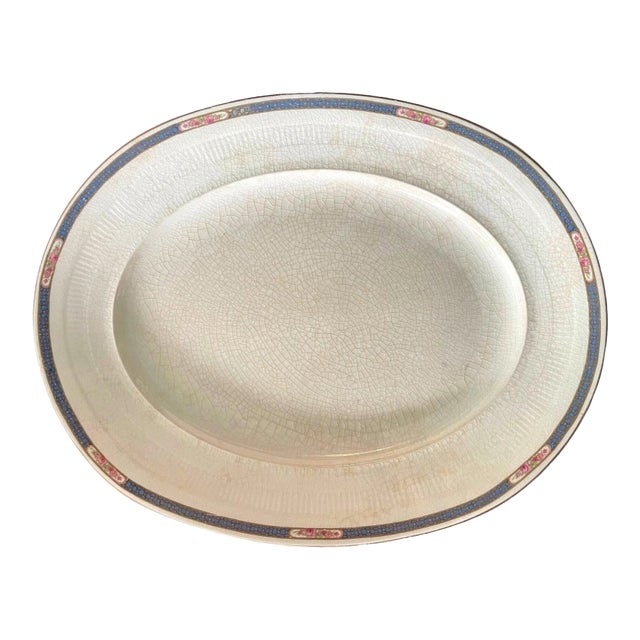 Antique Oval Platter by Wh Grindley Kendal Oval Ironstone | Georgian Ivorie | Rare English China For Sale