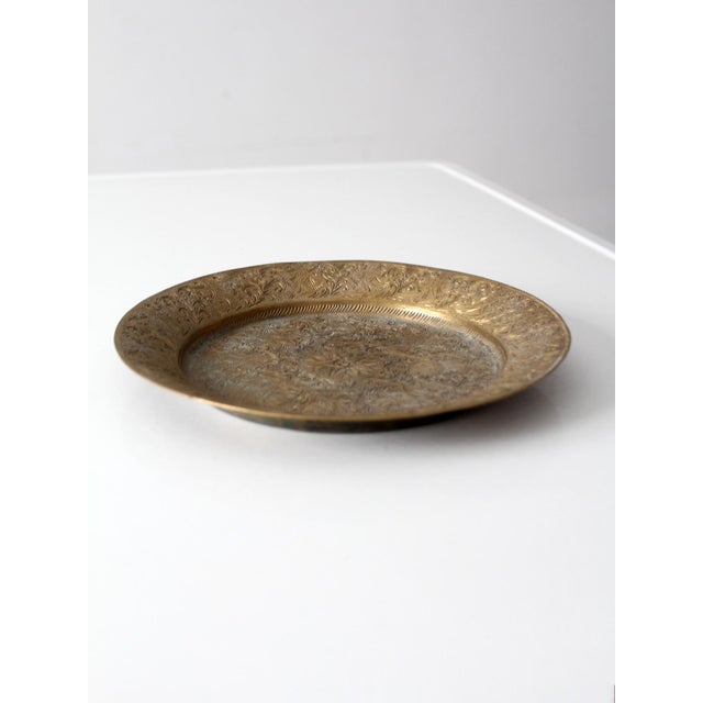 Brass Vintage Engraved Brass Plate For Sale - Image 8 of 8
