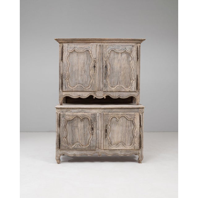19th Century France Antique White Wood Storage Cabinets & Cupboards For Sale - Image 4 of 11