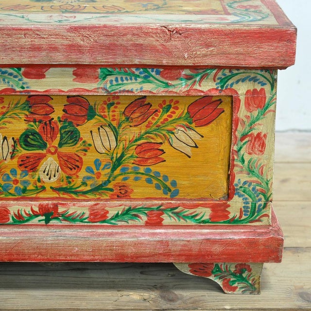 Small Folk Art Chest, 1930s For Sale - Image 9 of 11