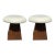 Modern Mid Century Style Stools With Upholstered Seat - A Pair For Sale - Image 4 of 4