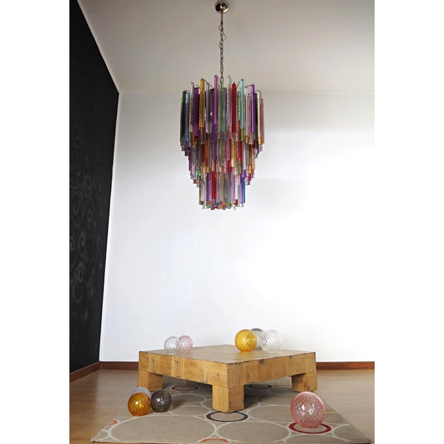 Metal Murano Multicolor Triedri 187 Prism Chandelier, Mariangela Model For Sale - Image 7 of 10