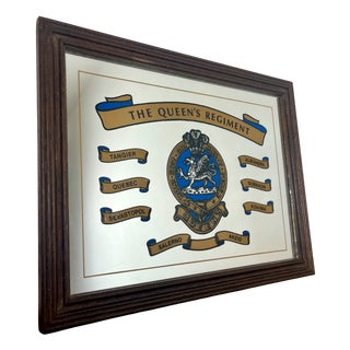 Vintage British Printed Mirror, 1960s For Sale