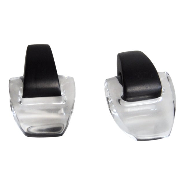 Vintage Danish Black and Transperant Ear-Clips by Monies, 2000s, Set of 2 For Sale