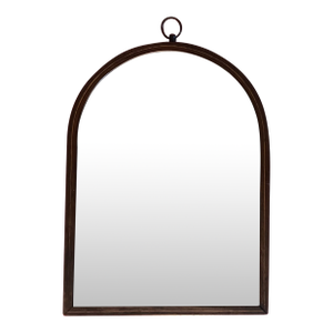 Small Antique 19th Century English George III Mahogany Mirror Looking Glass