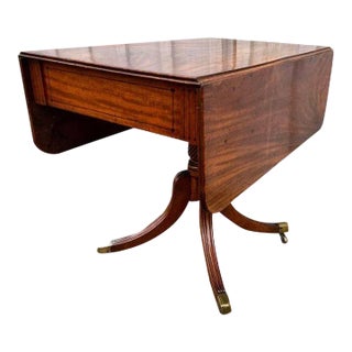 Antique Regency Ebony Inlaid Mahogany Drop-Leaf Pembroke Table Possibly Late 18th Century For Sale