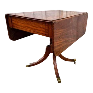 Antique Regency Ebony Inlaid Mahogany Drop-Leaf Pembroke Table Possibly Late 18th Century