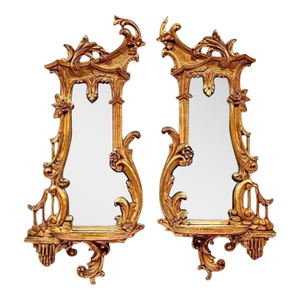 Georgian-Style Giltwood Mirrored Wall Brackets, a Pair