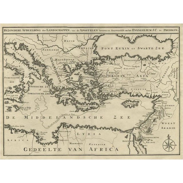 Scarce Map of the Mediterranean and Parts of Europe, 1725 For Sale