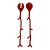 Nautical Coastal Red Lacquered Coral Salad Serving Set For Sale