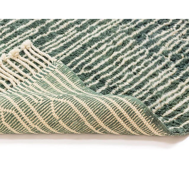 Green Hand-Knotted Wool Rug by Azele Studio For Sale - Image 8 of 12