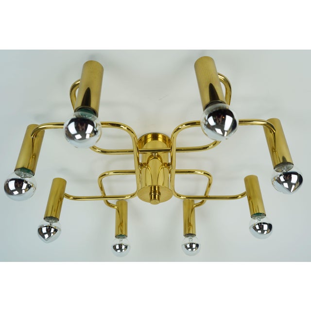 Large Vintage Sputnik Brass Ceiling Lamp, 1970s For Sale - Image 11 of 12
