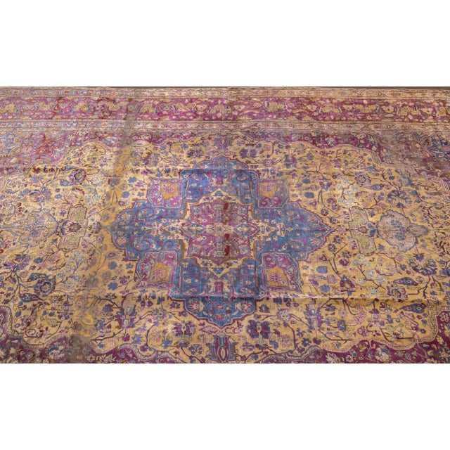 Late 19th Century Late 19th Century Fine Antique Silk Kashan Rug 7'4'' X 10'4'' For Sale - Image 5 of 10