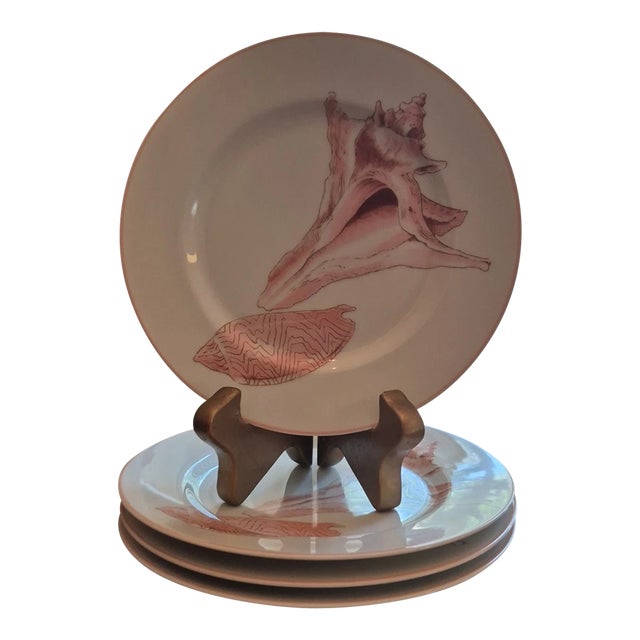 Vintage Fitz and Floyd 7.25" Salad/Dessert Coquille 1972 Plates-Set of 4 For Sale