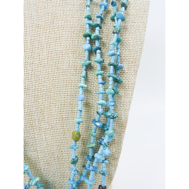 Contemporary Turquoise Hieshi Beaded Multi Strand Necklace For Sale - Image 4 of 7