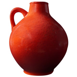 Red Ceramic Floor Vase with Handle by Ludwig Spang Ransbach for Spara, 1960s For Sale