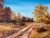 1970’s B. J. Bailey Autumn Country Path Landscape Oil on Canvas Painting, Rustic Wood Framed For Sale - Image 10 of 12