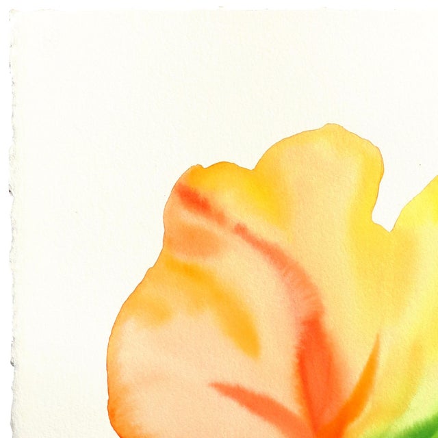2020s Rainbowland Petunia - Original Floral Abstract Watercolor Painting on Paper by Xiao Wen Xu For Sale - Image 5 of 7