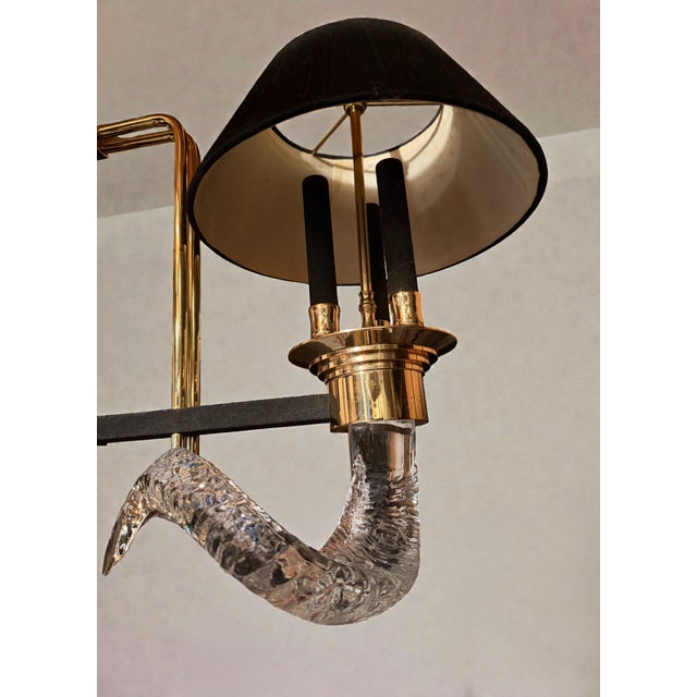 Vintage Art Deco Nulco Lighting Crystal Rams Horn Chandelier 9 Lights For Sale In Columbus - Image 6 of 8