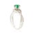Metal Art Deco Emerald & Diamond Crossover Cocktail Ring in 18k White Gold Size 8 For Sale - Image 7 of 16