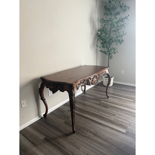 Vintage French Provincial Louis XV Desk For Sale - Image 4 of 8