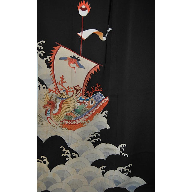 Antique Wall Display Japanese Silk Kimono Former Imperial Ka-Mons Paulownia For Sale - Image 12 of 14